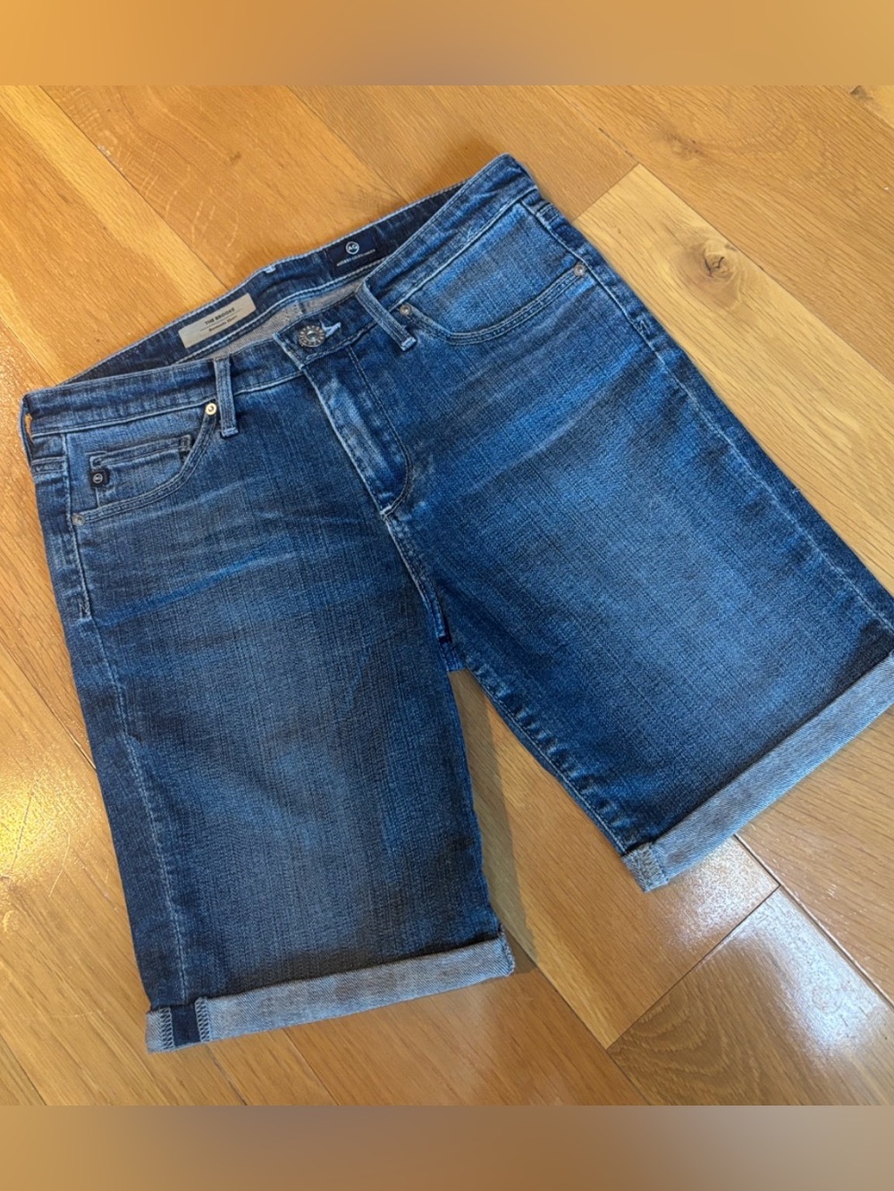 AG The Brooke Medium Wash Denim Bermuda Shorts 27” Waist